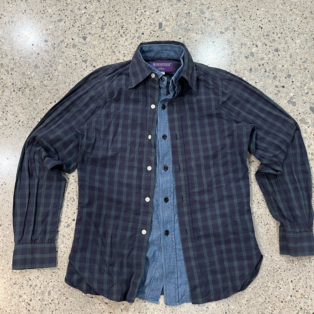 Blue and Green Plaid Shirt